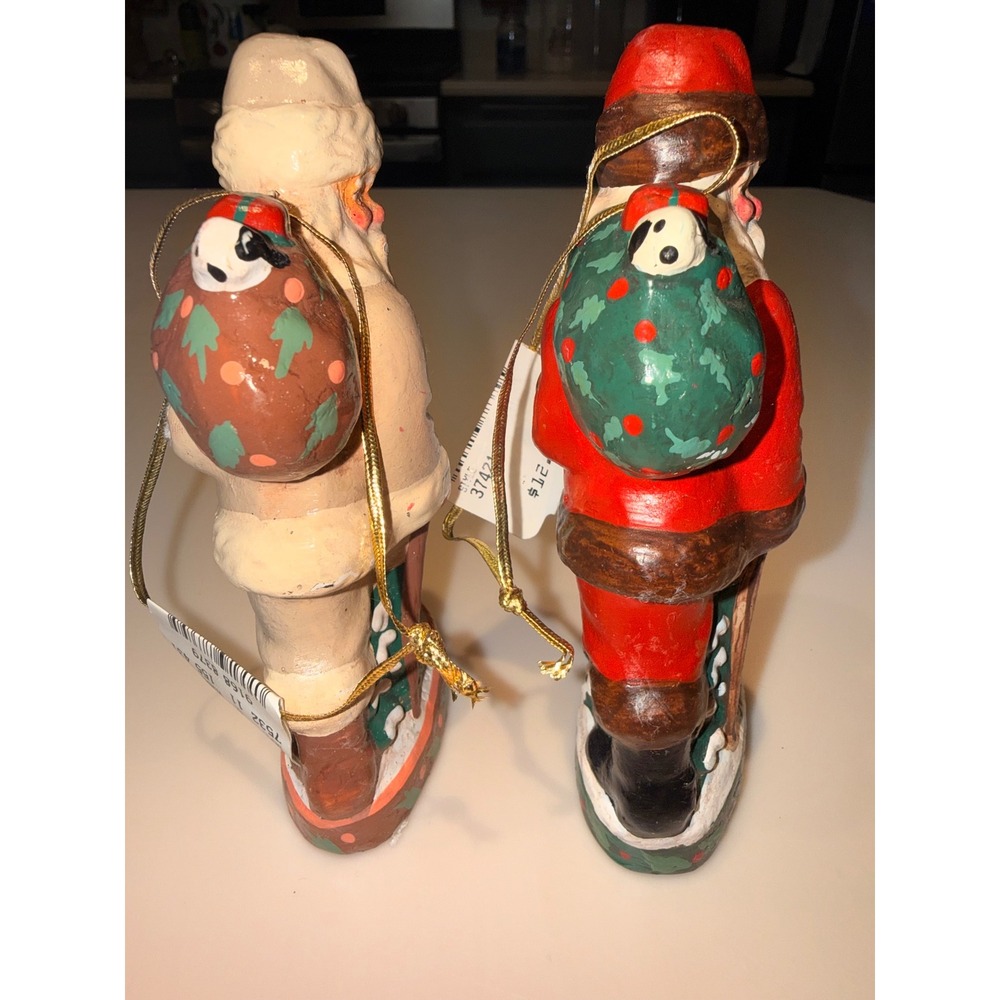 Vintage House of Hatten Santa Ornament Set Father Christmas 1994 Folk Art w/ Tag - Picture 4 of 10